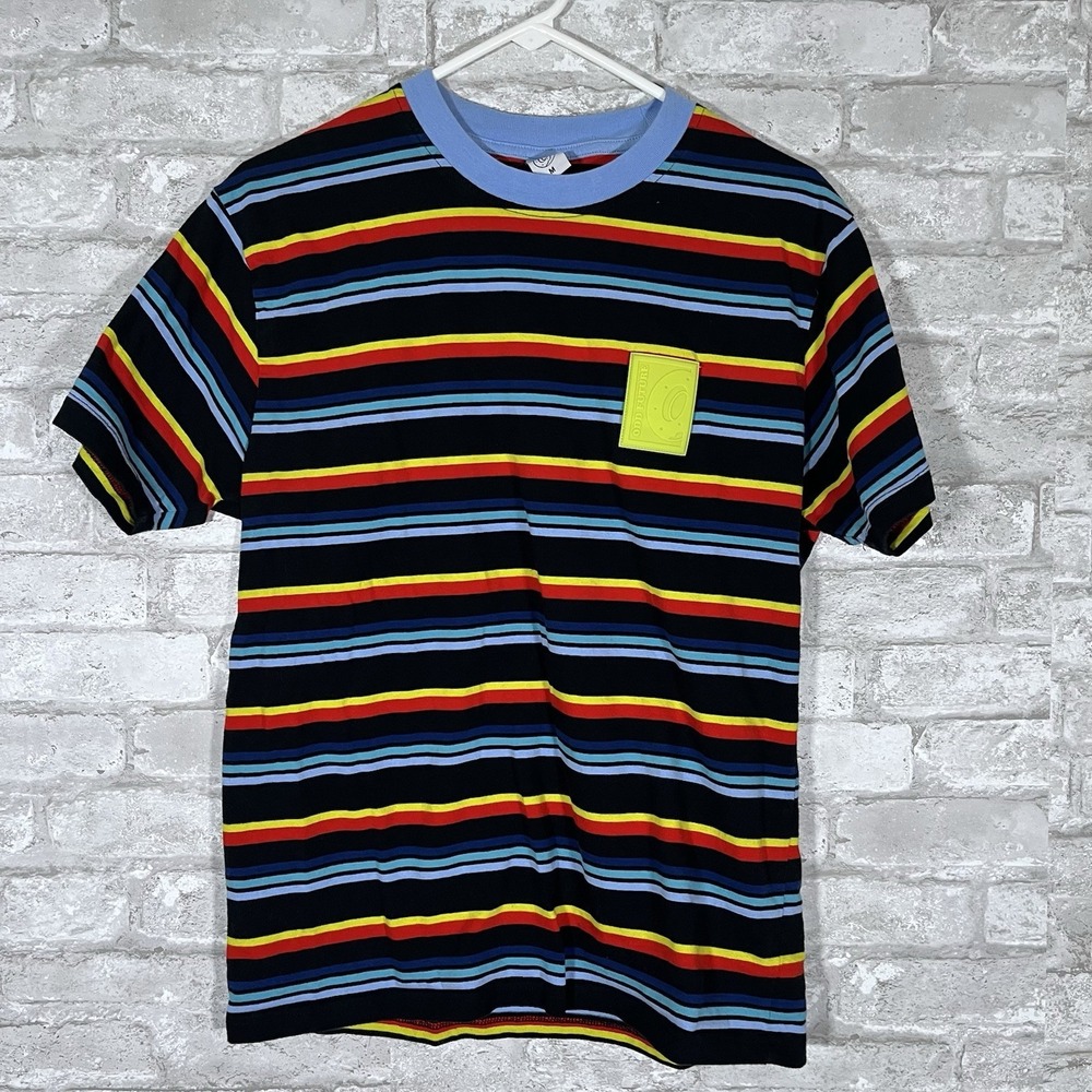 Odd Future Men's Multicolor Retro-Style Striped T-Shirt w/Chest Patch Size Med
